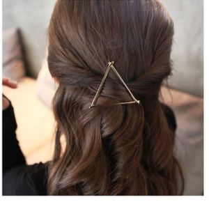 Triangle hair barrettes clips silver gold simple